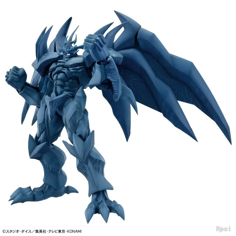 Slifer the Sky Dragon model kit in blue with large wings and fists raised.