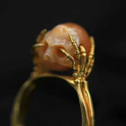 Headache, Skull Pain, Emotional Ring Personality Skull Carving