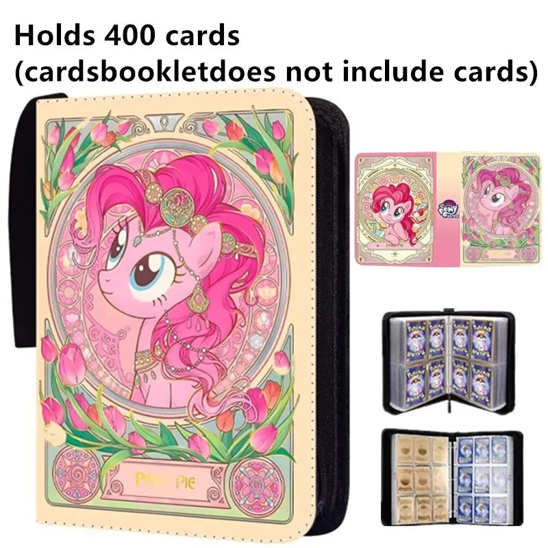 My Little Pony 400pcs/900pcs Card Album Book Folder 4/9 Card Slots Collections Zipper Double Pocket Zipper Card Binder Holder