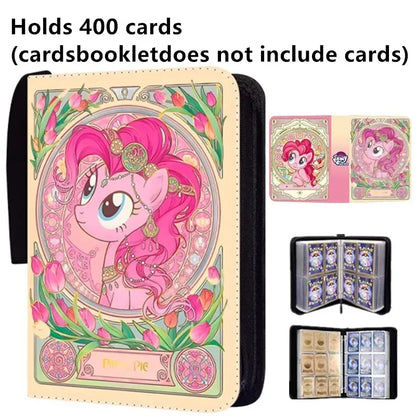 My Little Pony 400pcs/900pcs Card Album Book Folder 4/9 Card Slots Collections Zipper Double Pocket Zipper Card Binder Holder