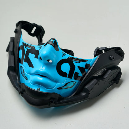 14Color Cyberpunk Half Face Mask Mecha Style Halloween Cosplay Mask Adjustable Strap Breathable Comfort Party Costume Face Cover