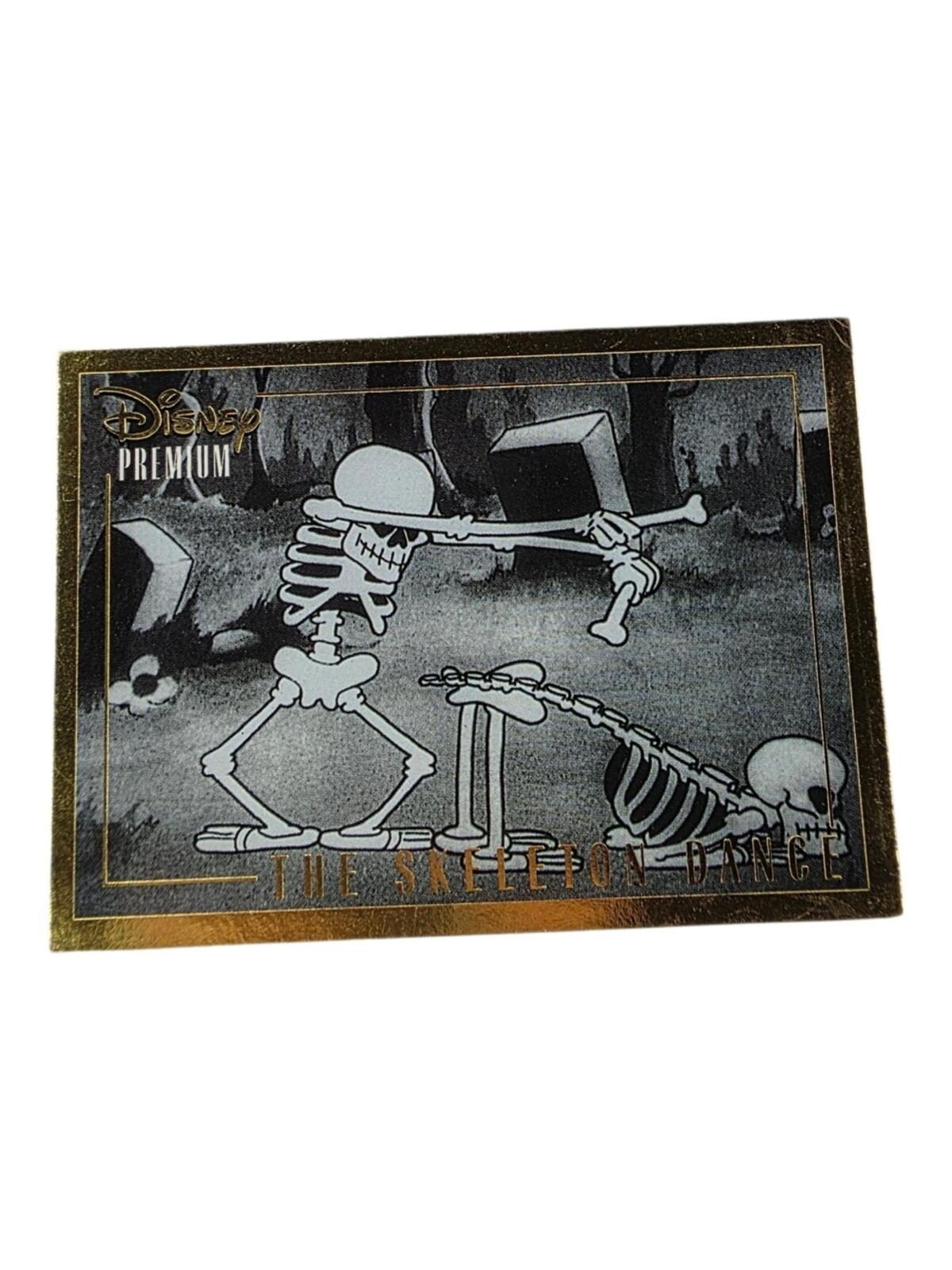 1995 Disney Premium Skeleton Dance Card – Black, White, Gold Foil