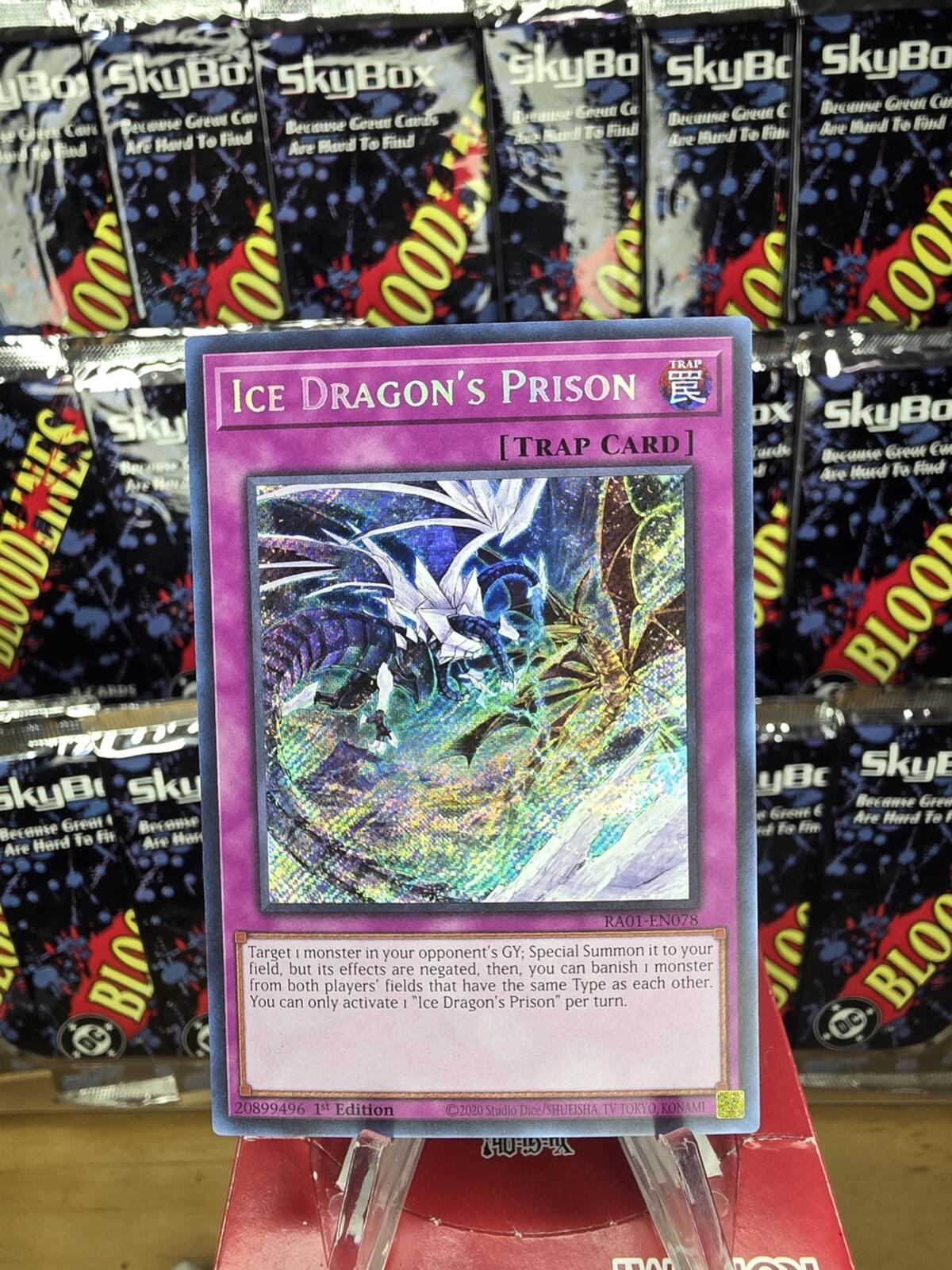 ✨️ Secret Rare Yu-Gi-Oh! Ice Dragon's Prison Trap Card - Purple