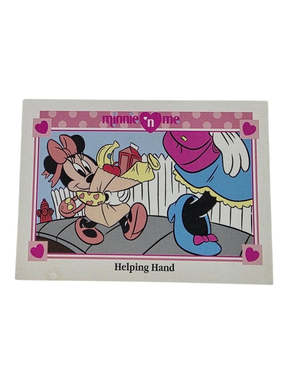 1991 Disney Minnie Mouse Pink Blue Trading Card - Helping Hand