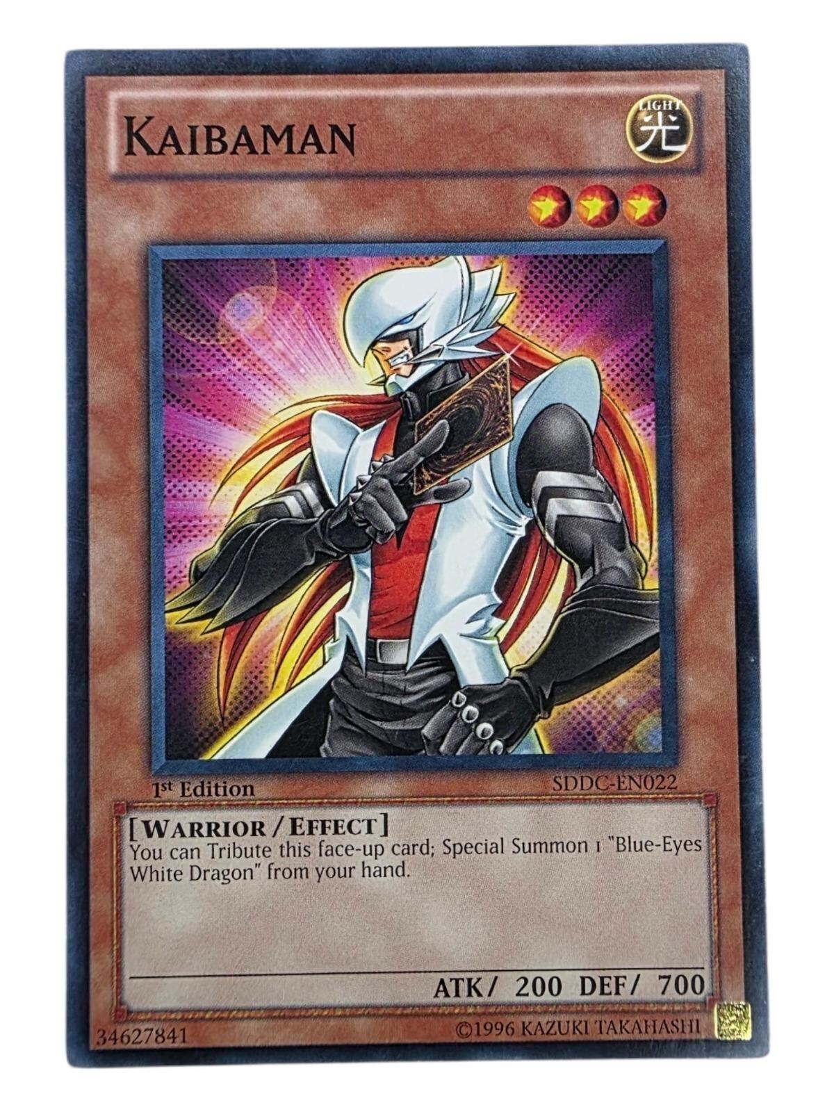 Kaibaman 1st Edition Yu-Gi-Oh! trading card featuring Warrior/Effect text.