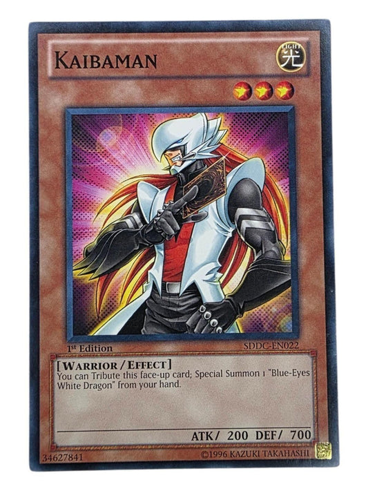 Kaibaman 1st Edition Yu-Gi-Oh! trading card featuring Warrior/Effect text.