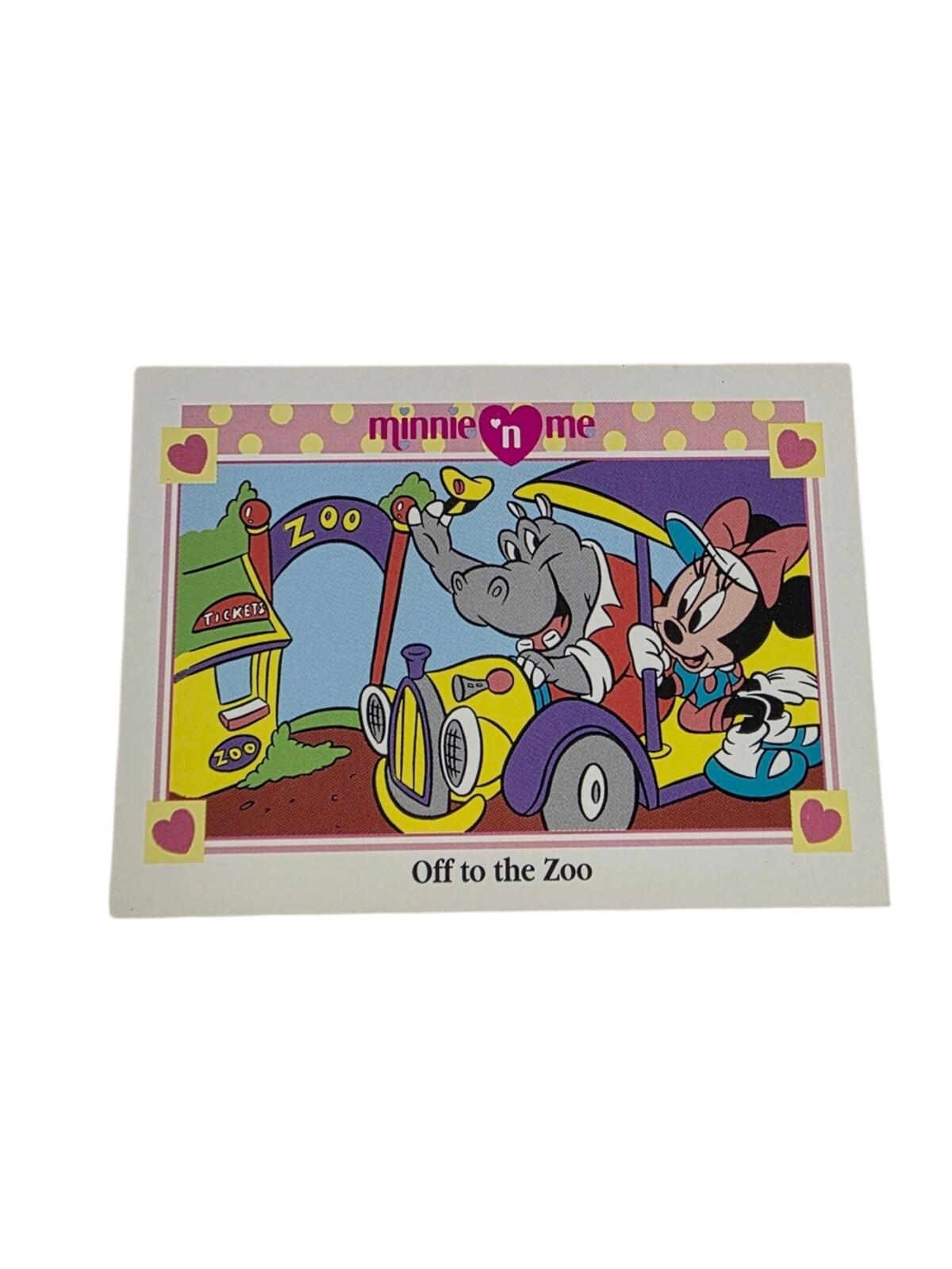 1991 Disney Minnie 'n Me Zoo Play Card - Pink, Yellow & Purple