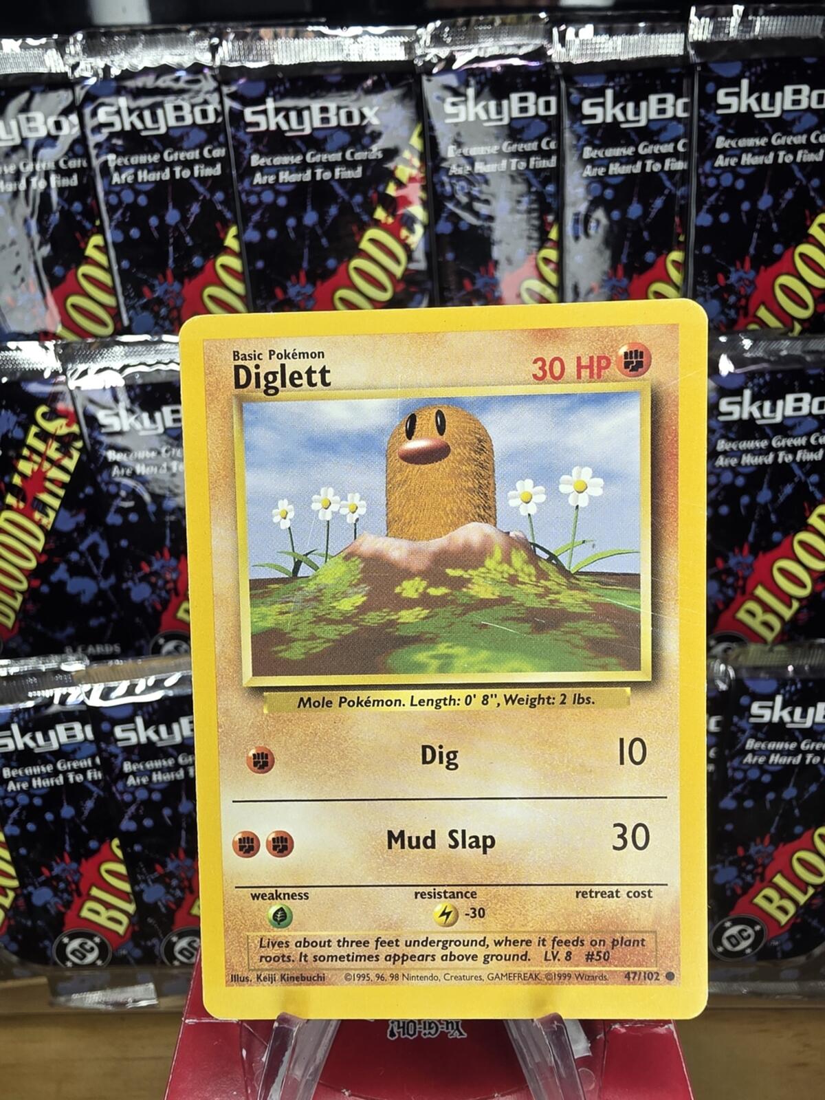 Vintage Base Set 1 Pokemon Yellow Diglett Trading Card