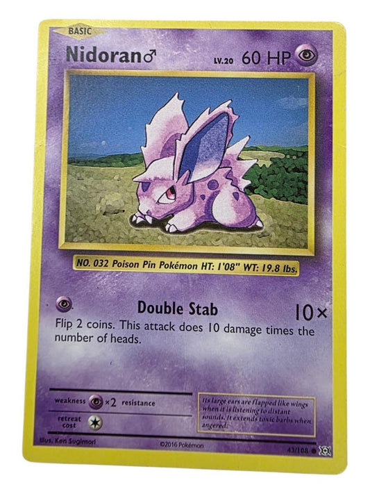 Nidoran M Common XY - Evolutions 43/108 LP trading card.