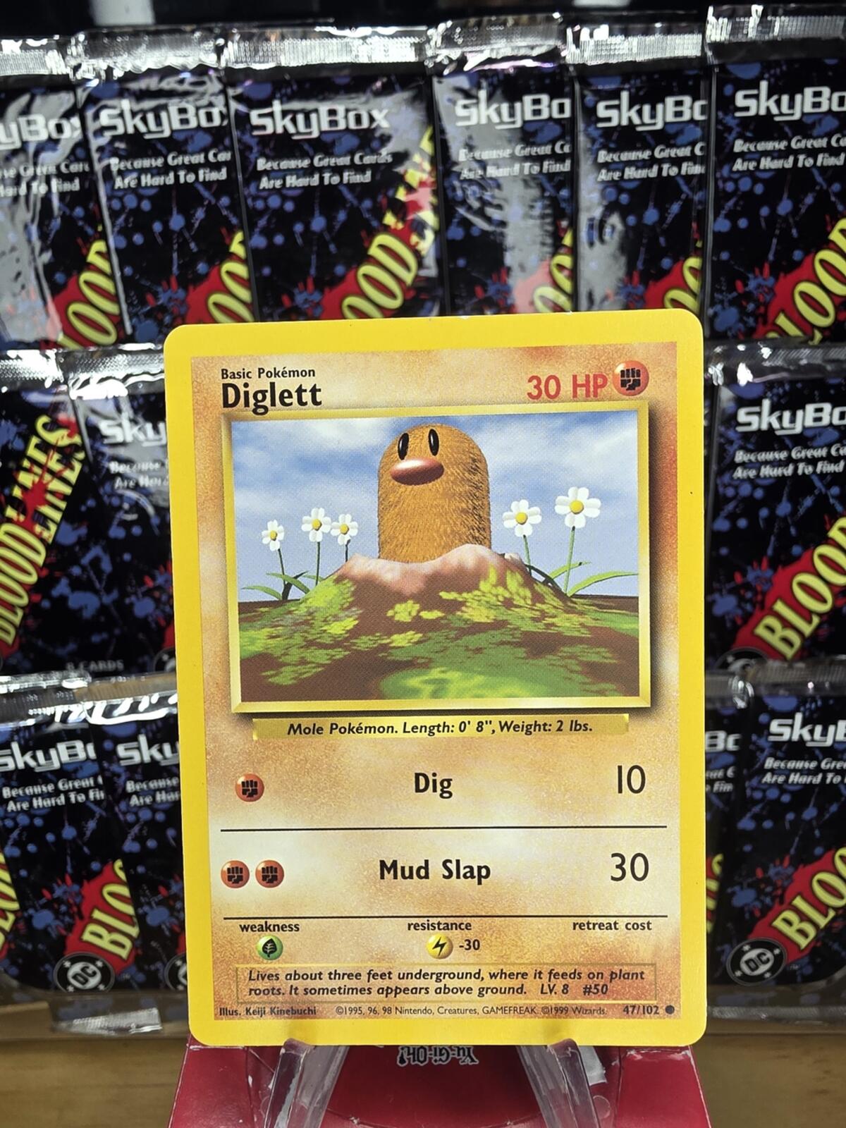 Vintage Base Set 1 Pokemon Yellow Diglett Trading Card