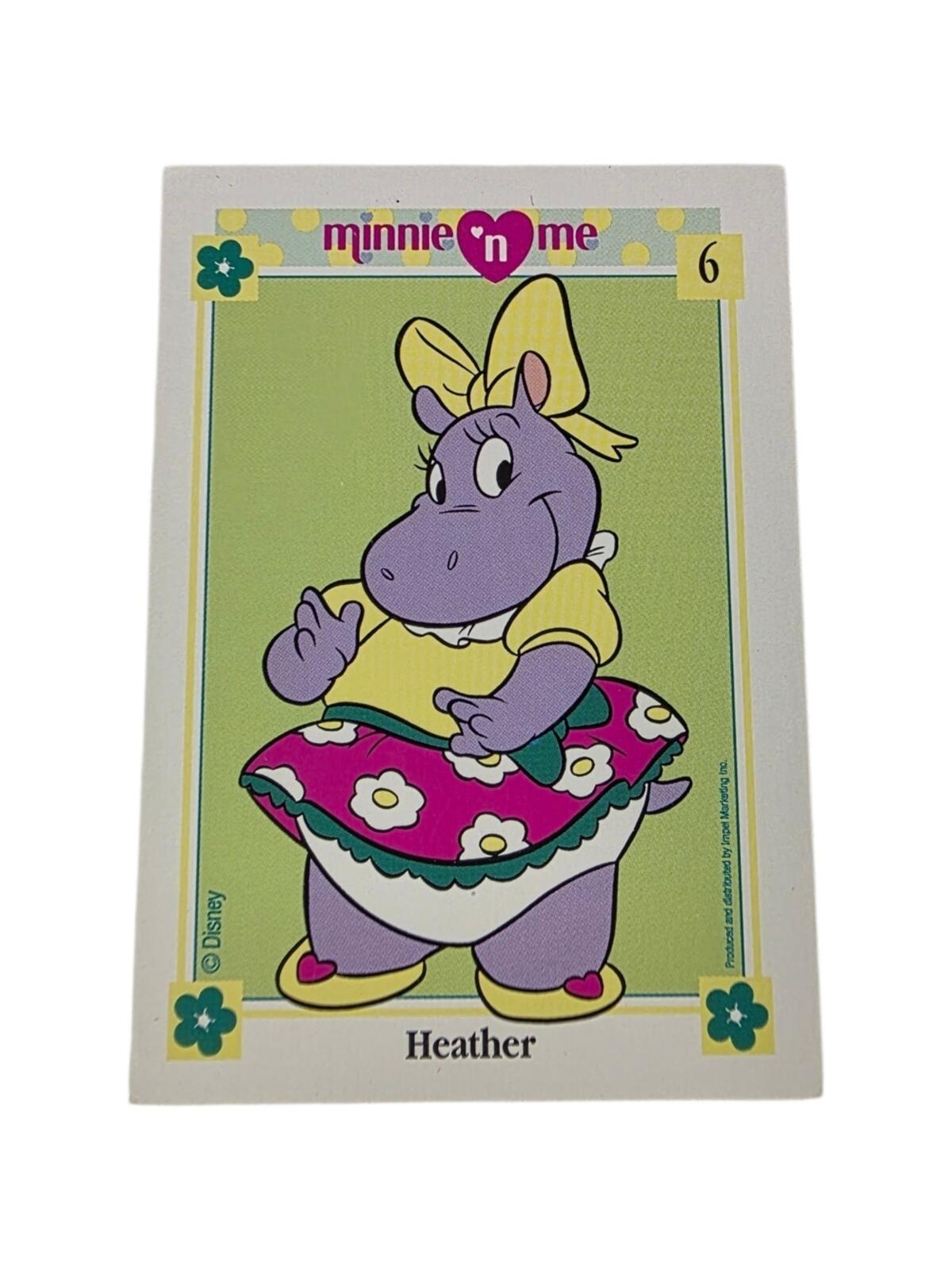 1991 Disney Minnie 'n Me Heather Trading Card - Purple, Yellow, Pink, Green