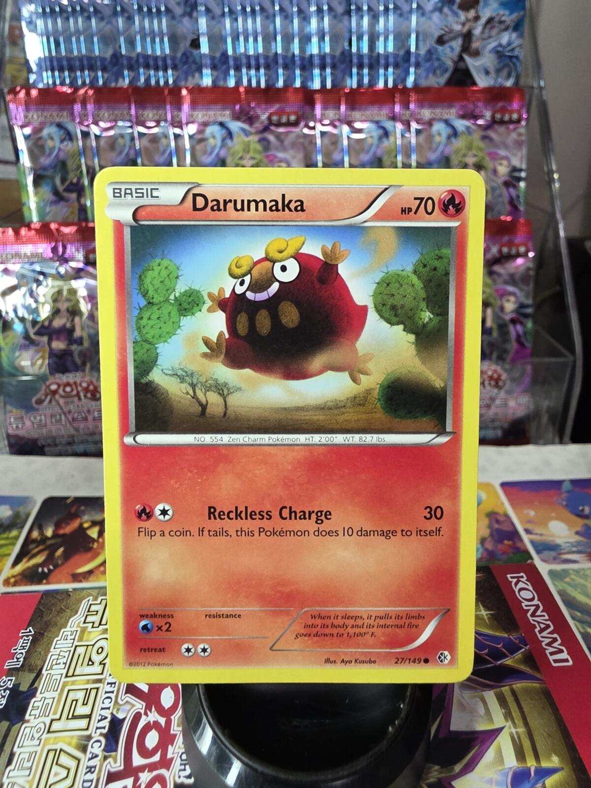 Darumaka Pokémon Card - Red and Yellow Basic Fire Card