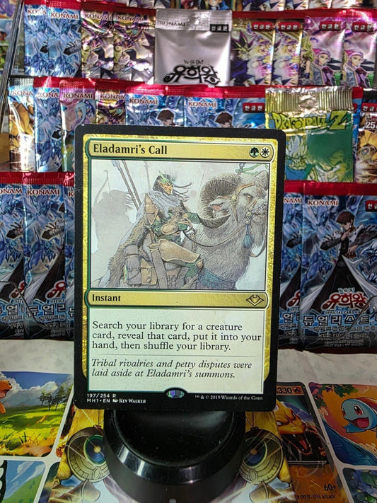 Eladamri's Call Magic card from Modern Horizons set featuring a green and gold border.