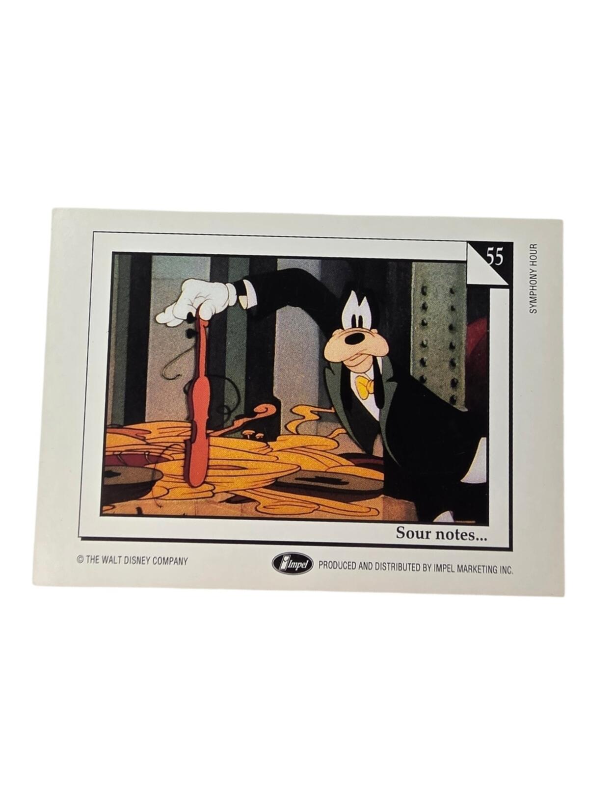 1991 Disney Trading Card Goofy in Black Tuxedo with Yellow and Orange Accents