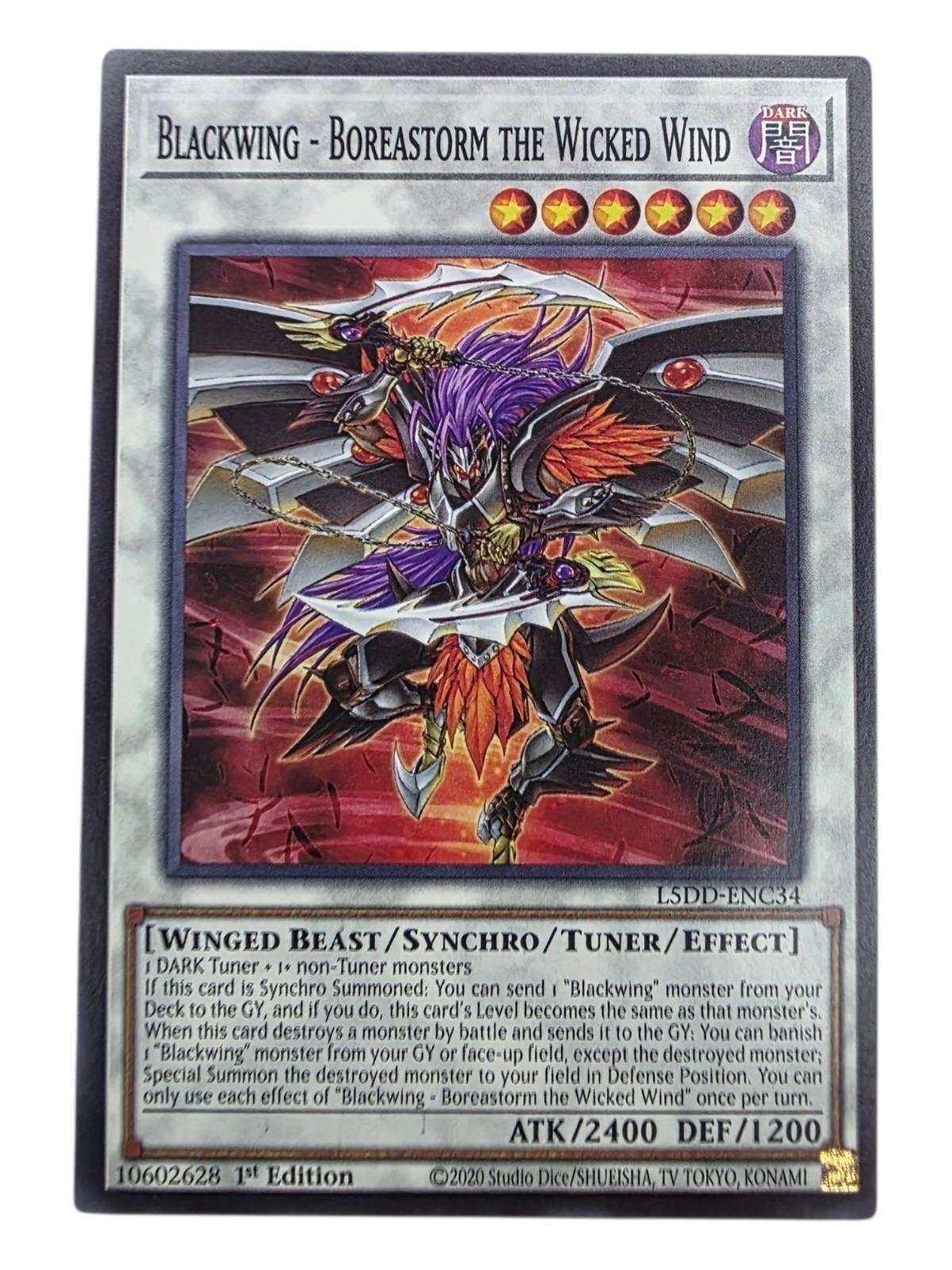 Blackwing - Boreastorm the Wicked Wind 1st Edition Yu-Gi-Oh! card.