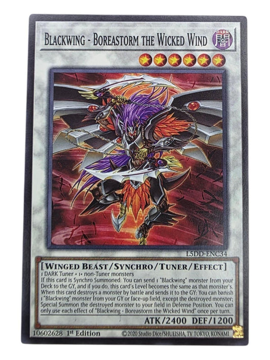 Blackwing - Boreastorm the Wicked Wind 1st Edition Yu-Gi-Oh! card.