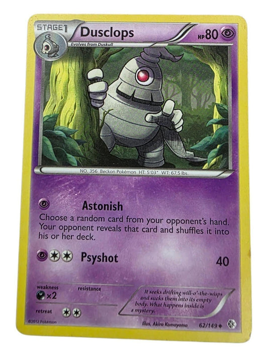 Dusclops psychic-type Pokémon trading card featuring the Astonish and Psyshot attacks.