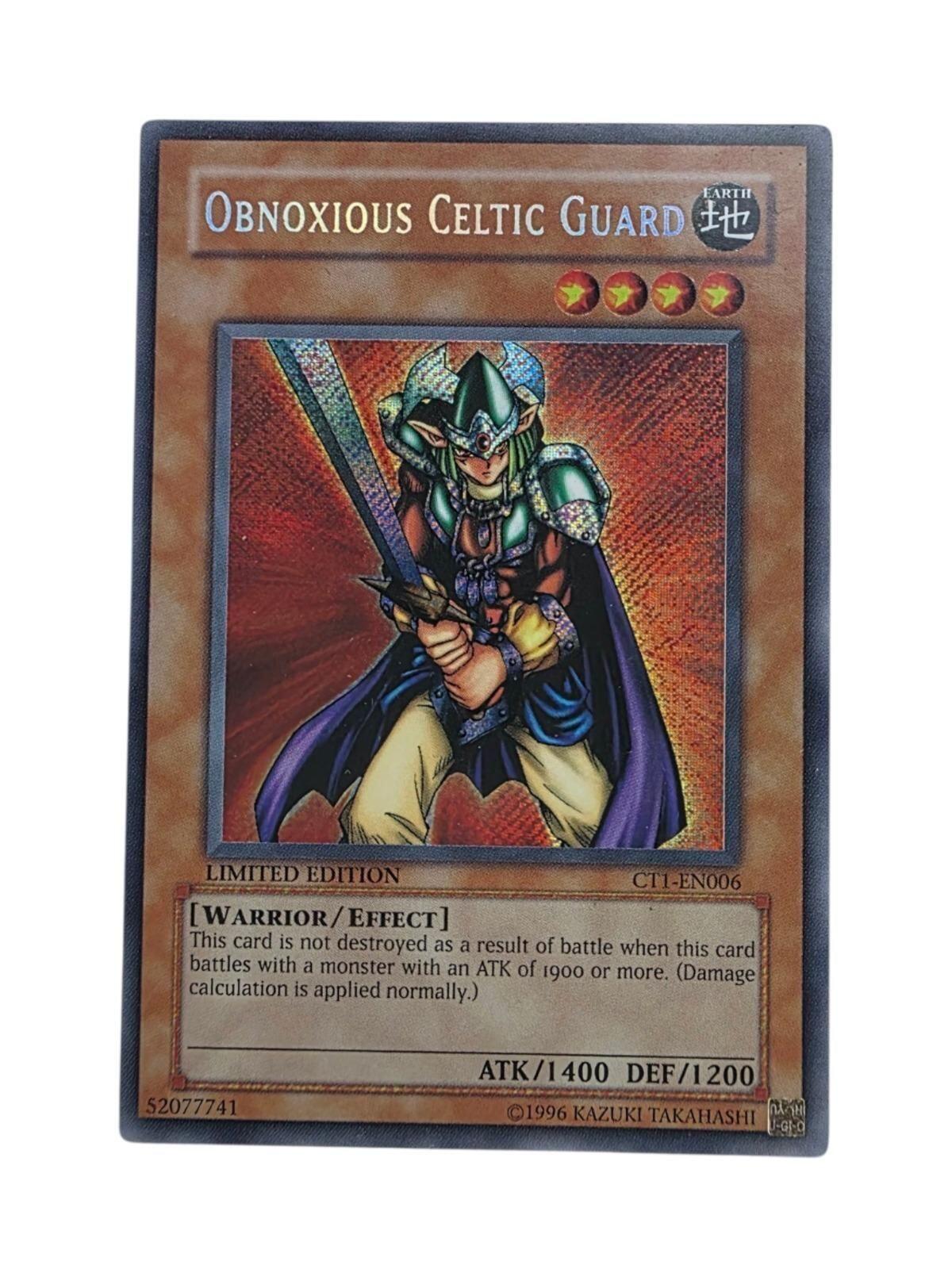 Obnoxious Celtic Guard trading card with foil warrior art.