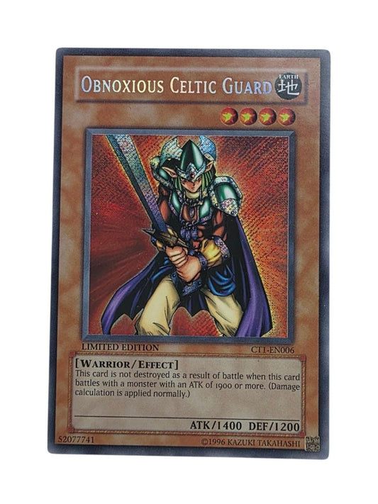 Obnoxious Celtic Guard trading card with foil warrior art.