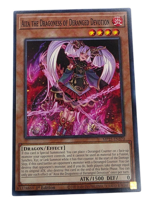 Yu-Gi-Oh! card Aiza the Dragoness of Deranged Devotion 1st Edition Common.