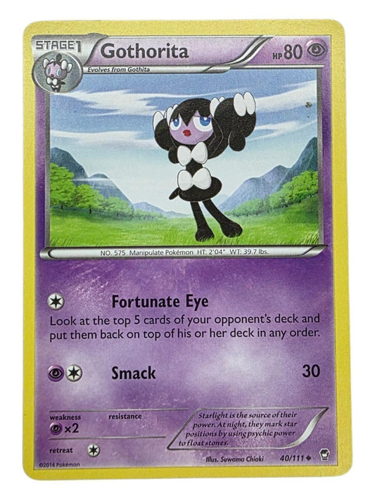 Gothorita psychic-type Pokémon trading card with 80 HP and Fortunate Eye attack.