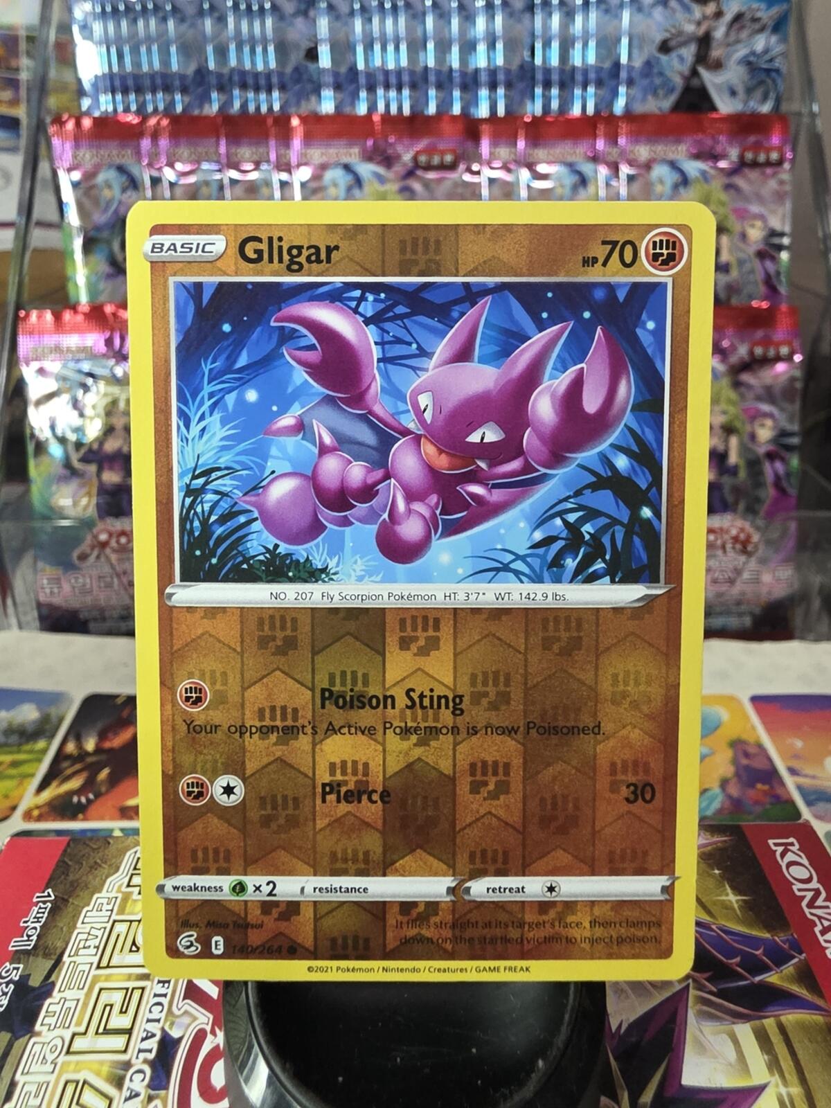 Gligar Pokémon Card - Yellow Border, Purple Artwork