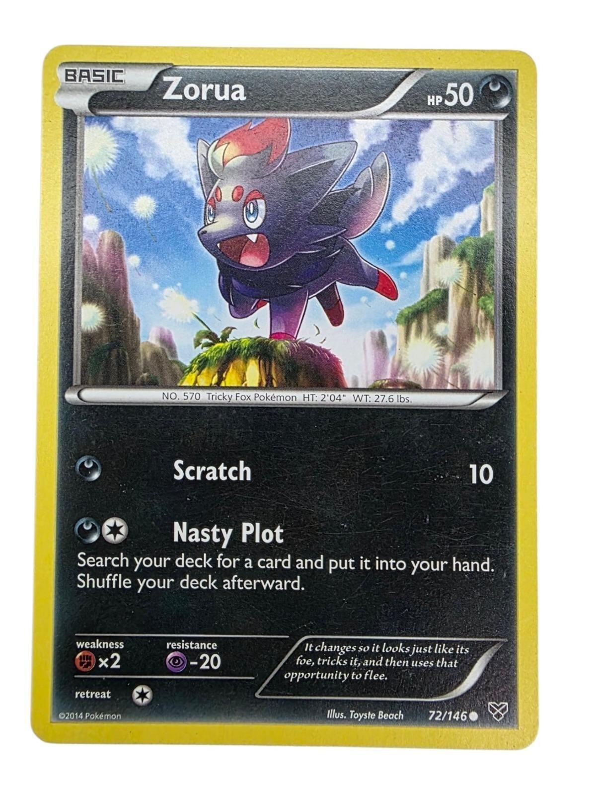 Zorua 72/146 common Pokémon trading card from the XY set.