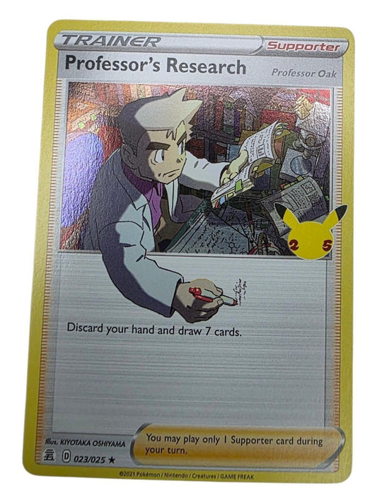 Professor's Research holographic Pokémon trainer card from the Celebrations set.