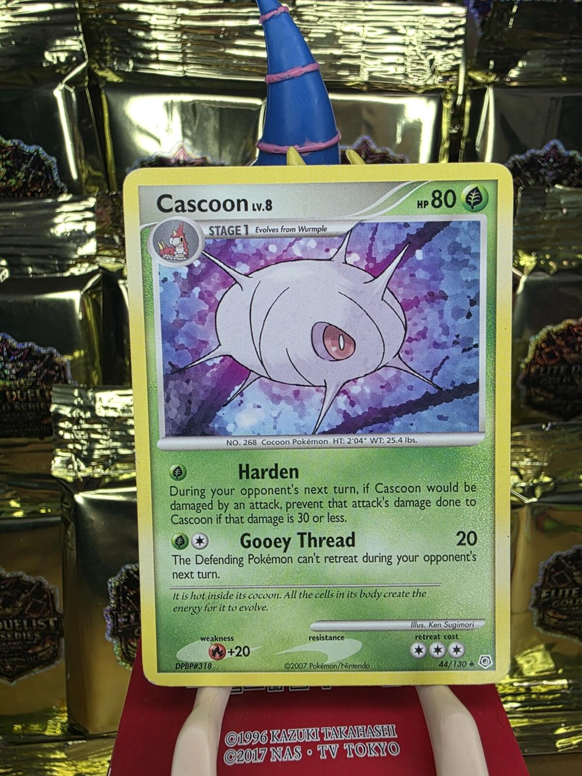 Pokemon Cascoon Trading Card - Green, Yellow, Purple, Pink