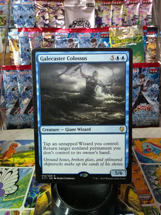 Galecaster Colossus blue Magic card featuring giant wizard art.