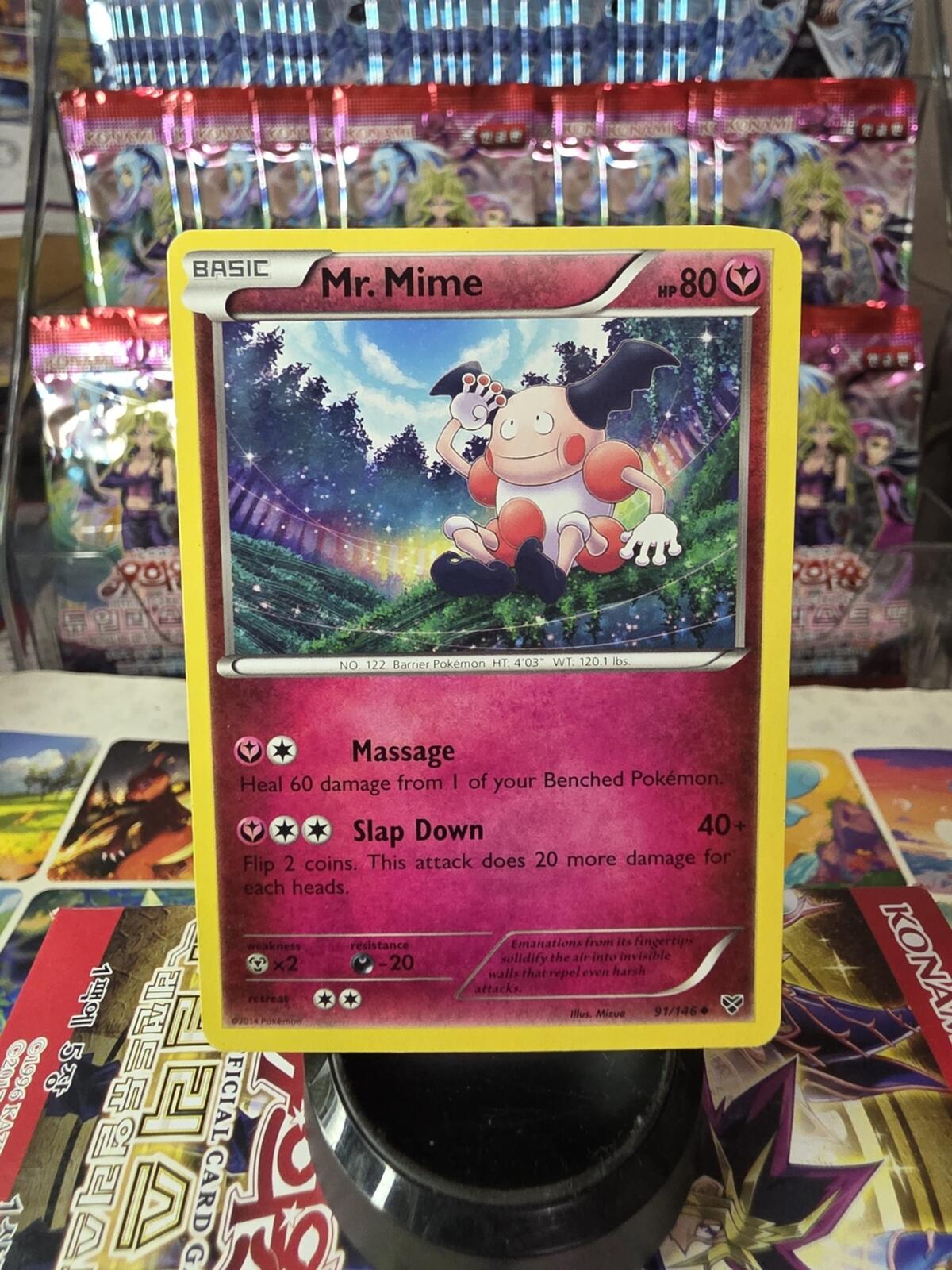 Mr. Mime Pokémon Card - Pink & Yellow Psychic Holo