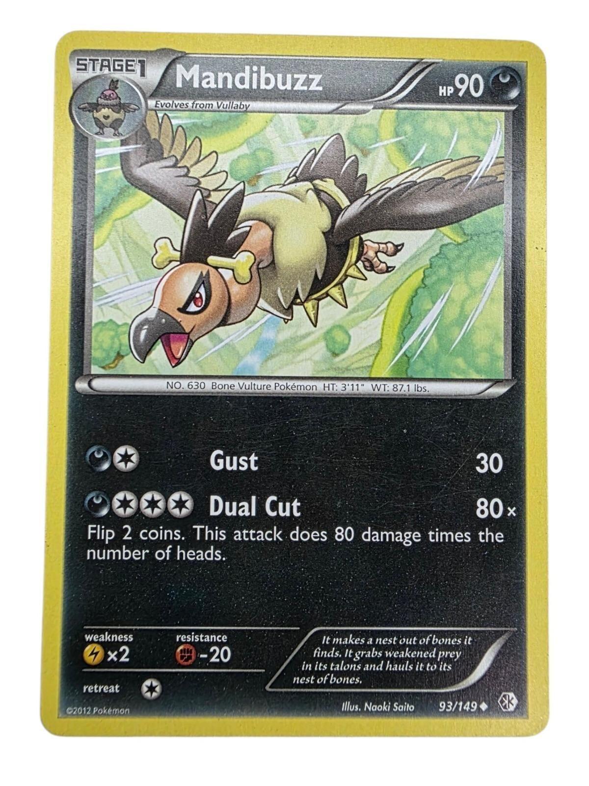 Mandibuzz 93/149 Uncommon Pokémon card from Boundaries Crossed.