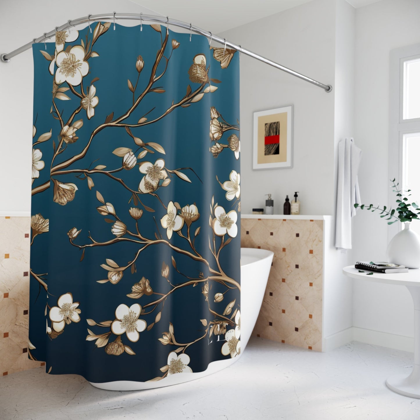 Golden Sky Blossom Shower Curtain - The Elevated Existence