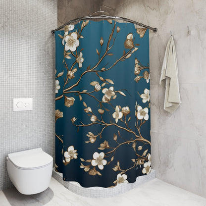 Golden Sky Blossom Shower Curtain - The Elevated Existence