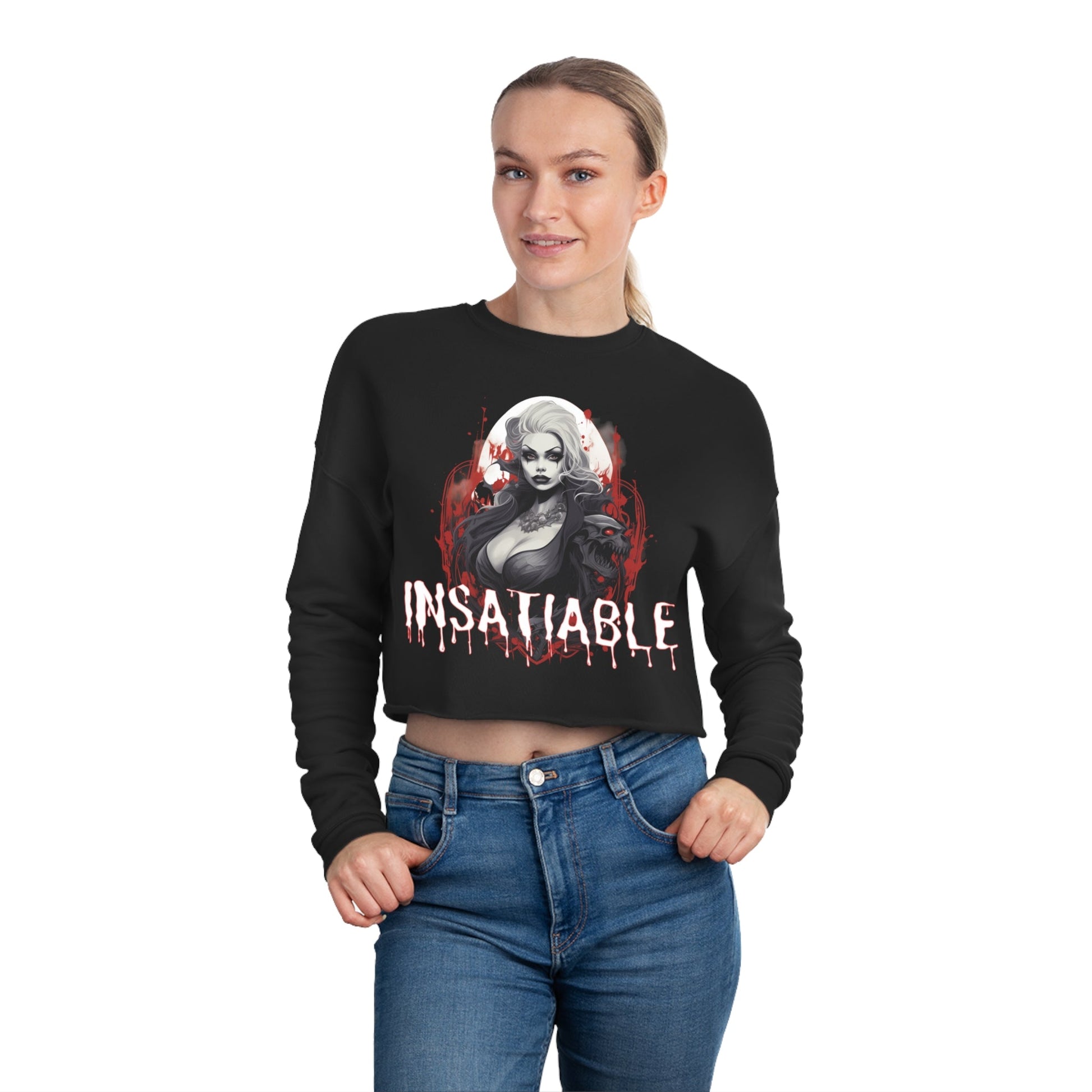 Insatiable Cropped Sweatshirt - The Elevated Existence